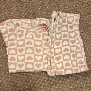 GAP Kids Pajama Set - Pink and Cream Heart Design